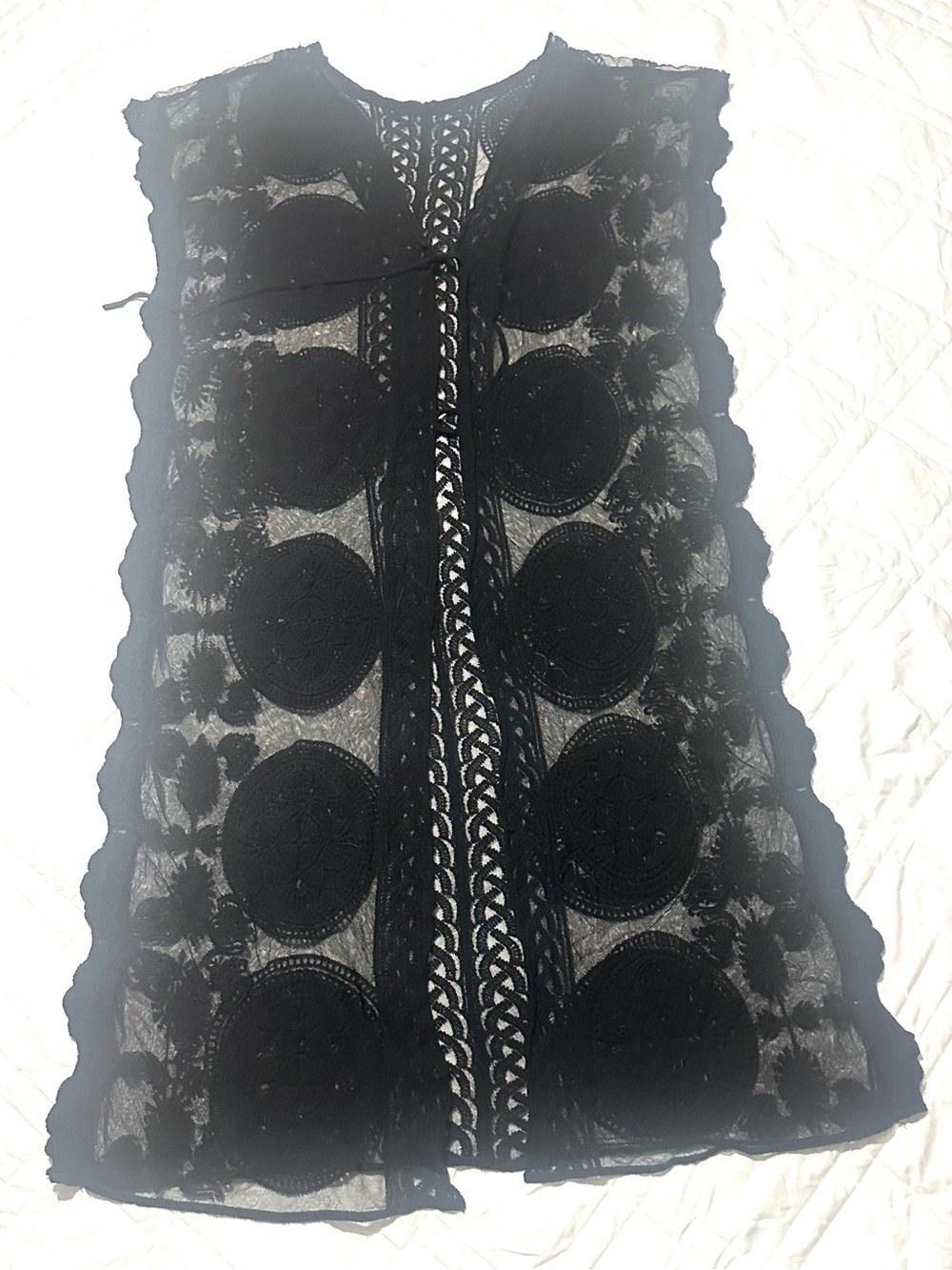 Black Lace Maxi Cover-Up Kimono